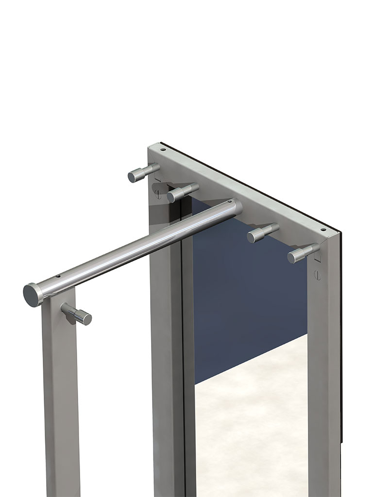 D-TEC | TOP | TSR 33 | stand mirror with coat rail and hooks | rear view: hooks and coat rail