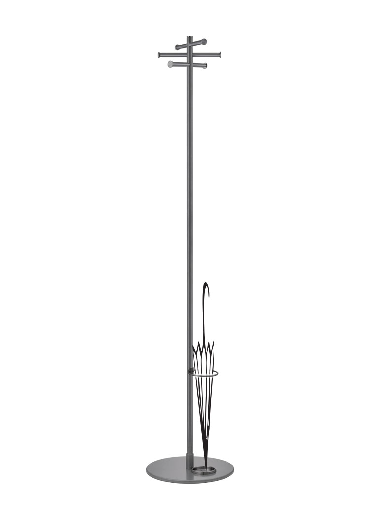 Torre 3943 K | portemanteaux sur pied | en acier | avec porte-parapluie