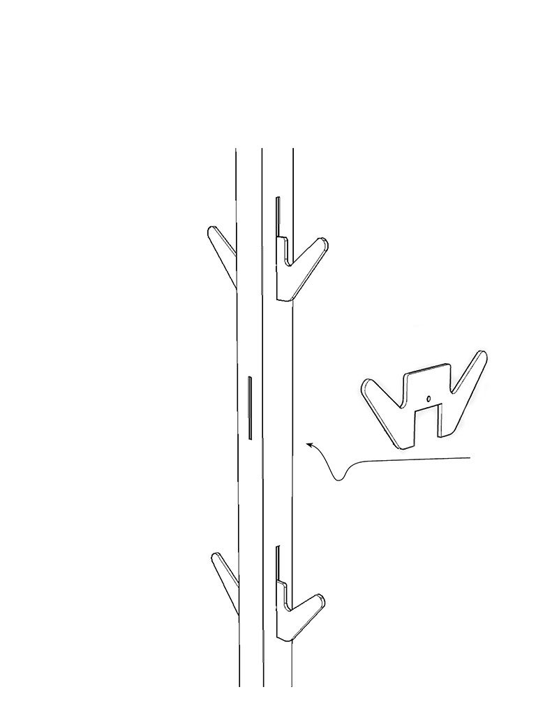 Polehanger | single coat rack | hook
