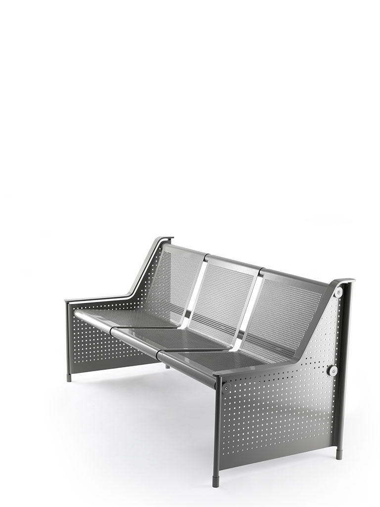 Jett | Metall-Sitzbank | 3-Sitzer